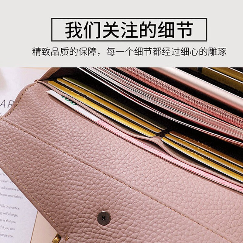 Grozd birthday gift new European and American wallet women's long women's handbag multi-functional wallet clutch pink