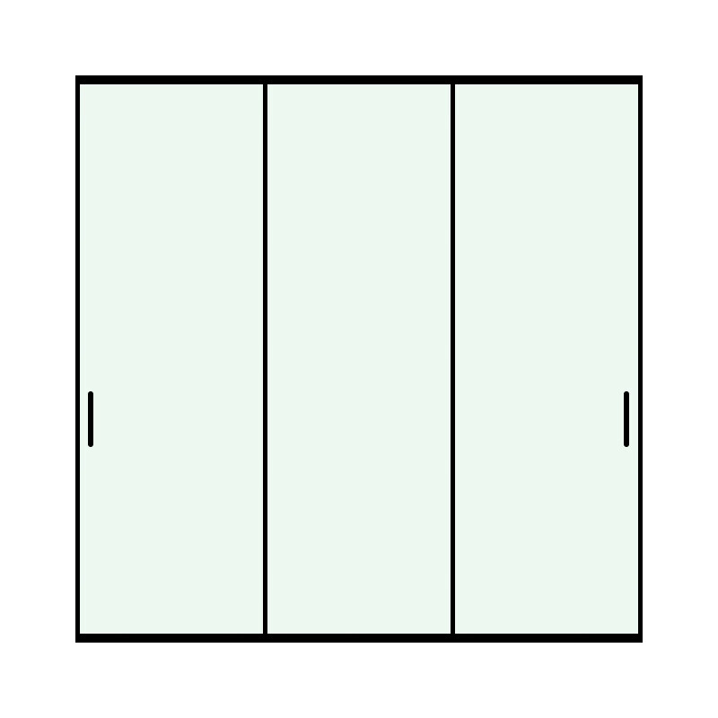 Mooke Perfect System Line Rail Three-Linkage Hanging Rail Sliding Glass Door Hidden Track Sliding Door Bedroom Door Kitchen Door Three-Linkage Hanging Rail (Plain Glass)/