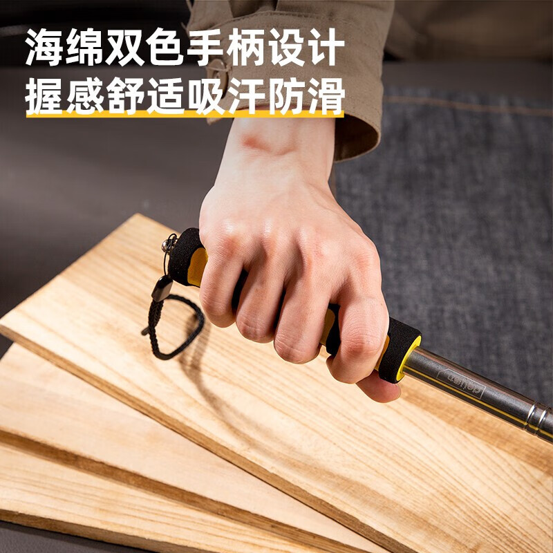 Deli empty drum hammer home inspection tool set thickened telescopic home inspection hammer knocking tiles acceptance room inspection rod detection ring drum hammer empty drum hammer 115cm DL452001