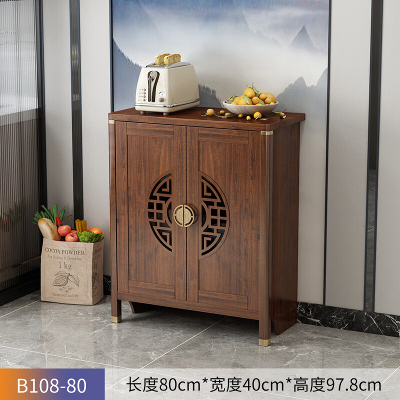 Yanmuzhi (YANMUZHI) new Chinese style sideboard living room wine cabinet integrated wall-mounted home kitchen large capacity storage cabinet multi-functional tea cabinet B108-80 sideboard