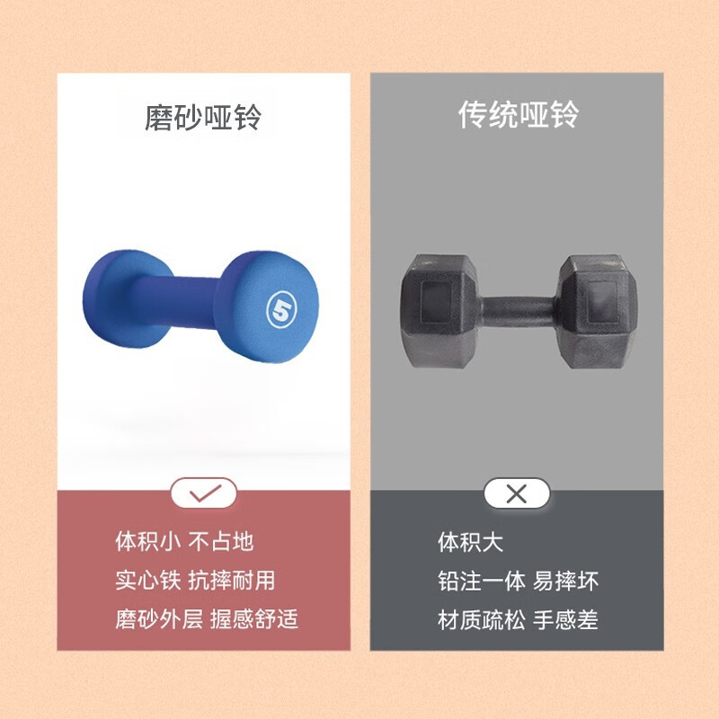 PROIRON impregnated pure iron dumbbells for men and women sports home gym equipment environmentally friendly and odorless set blue 5 pounds one pair