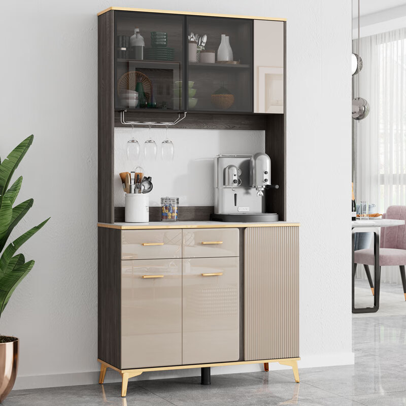 Barodijia modern minimalist sideboard high cabinet integrated wine cabinet restaurant storage cabinet multi-functional kitchen cupboard tea cabinet M-sideboard C62+C52 (upper) (100*40)