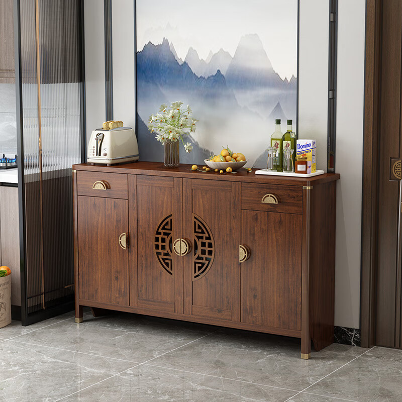 Yanmuzhi (YANMUZHI) new Chinese style sideboard living room wine cabinet integrated wall-mounted home kitchen large capacity storage cabinet multi-functional tea cabinet B108-80 sideboard