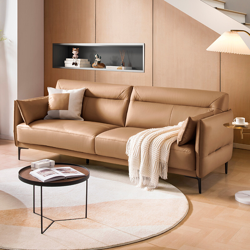 Gujia Home Furnishing Store's Same Style National Home Coconut Fudge Sofa Sofa Living Room Sofa 1119 Cheese Gray White Three-Seat