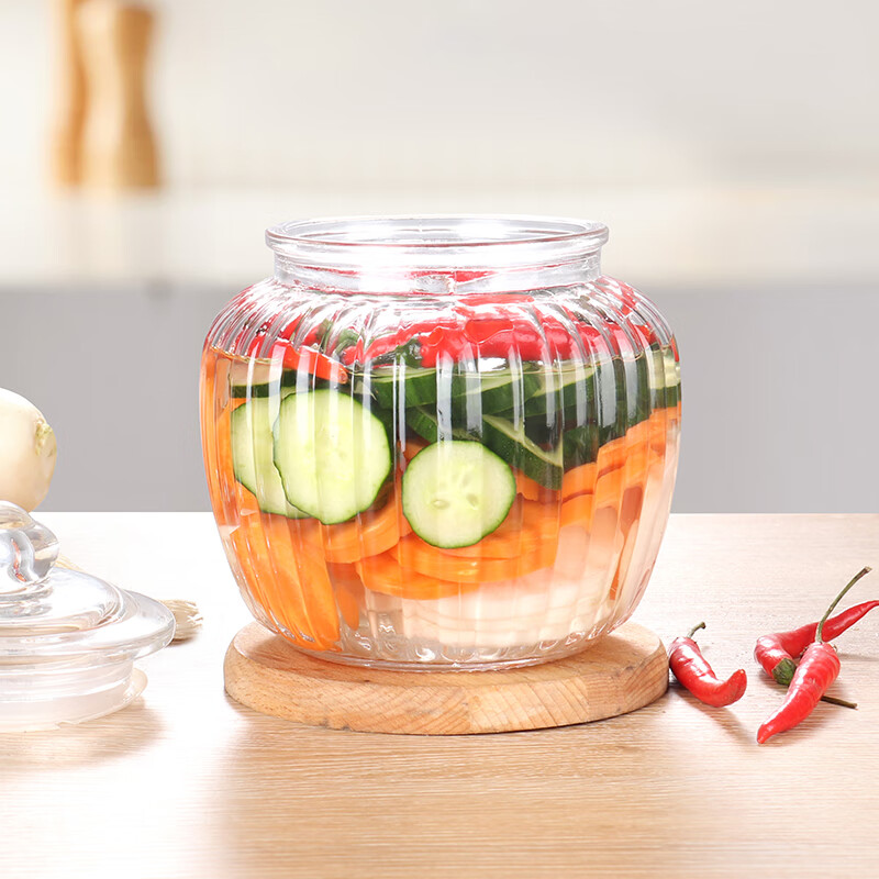 Baijie pickle jar glass sealed jar storage jar wine container large capacity 1250ML pickle jar pickle jar