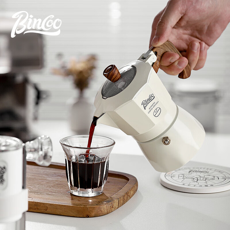 Bincoo double valve moka pot multi-person household small espresso brewing coffee pot espresso machine coffee utensils