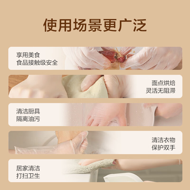 Made in Tokyo, disposable gloves PVC food grade thickened kitchen barbecue camping household cleaning M code 100 pieces