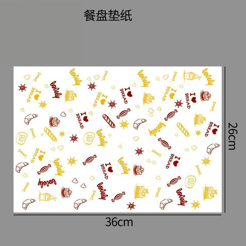 Disposable tablecloth small size placemat paper oil-absorbent take-out paper pad dining table disposable paper Japanese dinner plate pad paper Western food tray paper British style 500 large size