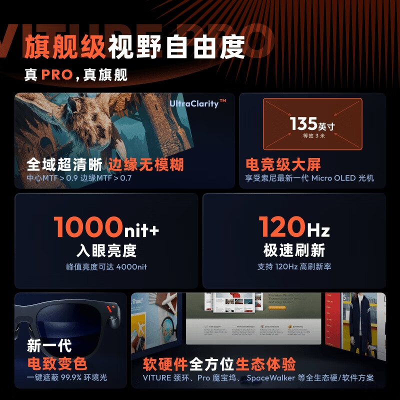 VITURE Pro flagship XR/AR smart glasses Switch2 exclusive set supports two people playing on the same screen | watching movies | drones and direct connection to handheld devices | host devices