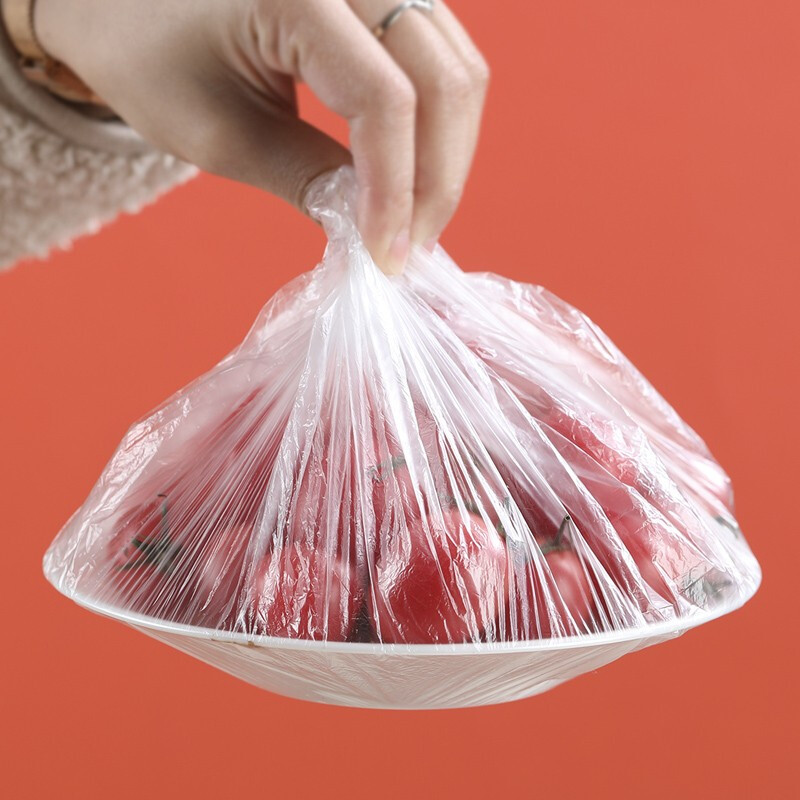 Fangcaodi disposable fresh-keeping bag cover plastic wrap cover elastic mouth universal lid leftover food preservation cover food grade household use for one year upgraded thickened version 500 pieces