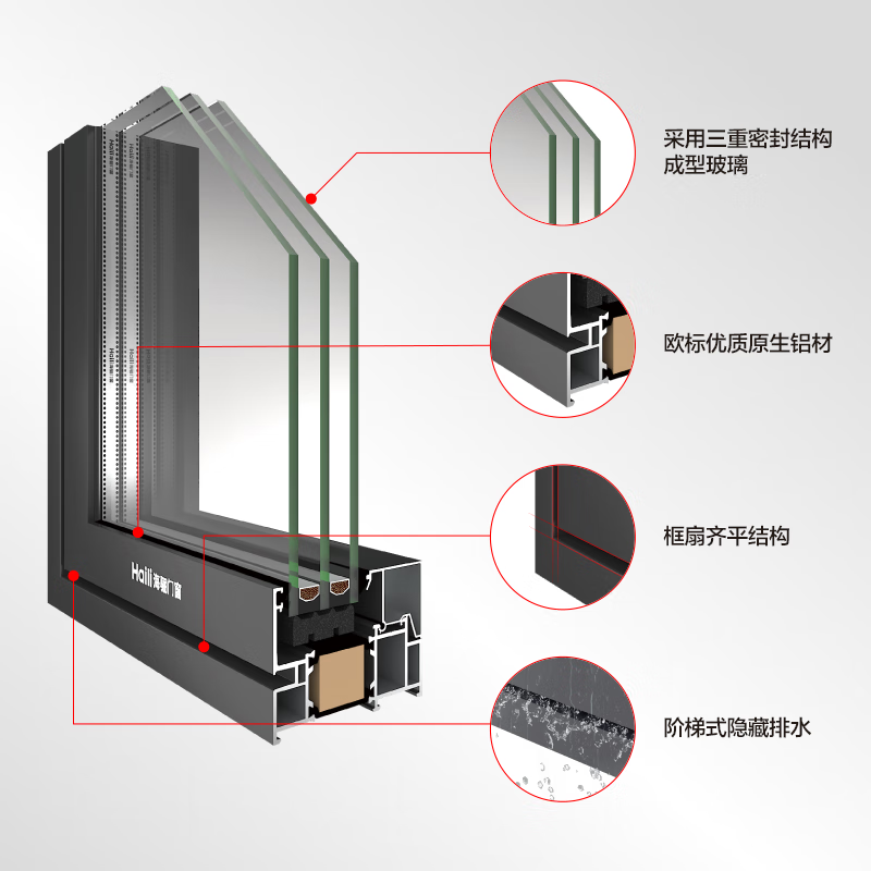 Hailidw doors and windows are customized, soundproof floor-to-ceiling windows are sealed, balcony glass windows and bay windows are customized. Tianshang EW90 micro-ventilation system windows are customized. Make an appointment for door-to-door measurement.