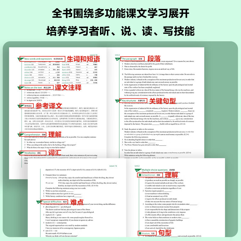 New Concept English 4 Fluent English Student Book (Smart Edition with key point overview video, text audio, word reading, word practice, text reading pronunciation assessment) Self-study English Foreign Language Press