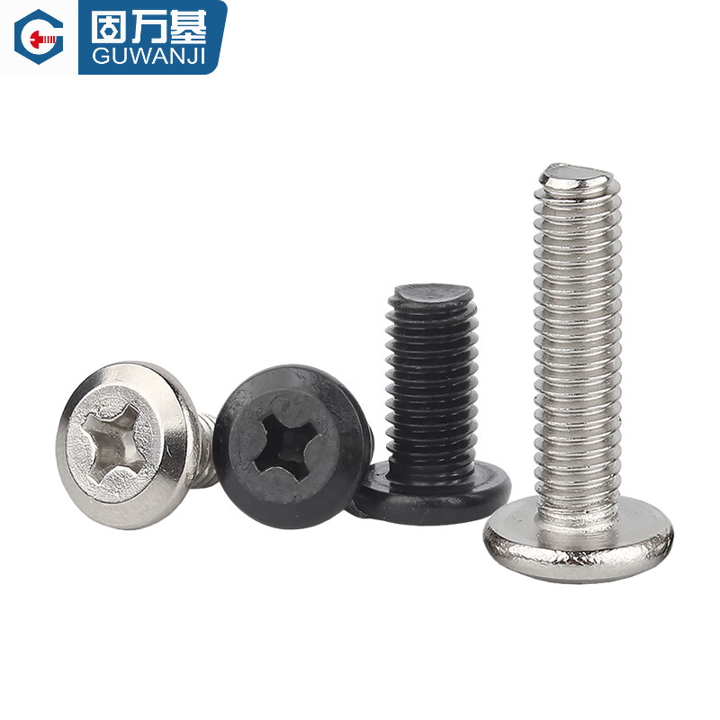 Guwanji 304 black stainless steel cross flat head plywood furniture connection bolts flat head chamfer screws national standard 304 black M6x35 (10 pieces)