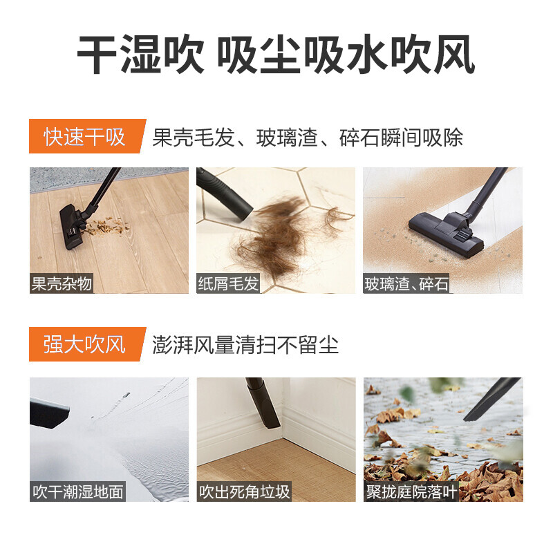 Royalstar vacuum cleaner household industrial large suction decoration beauty seam pioneer 2000W high power powerful cat hair vacuum cleaner 15L RS-XT220Z