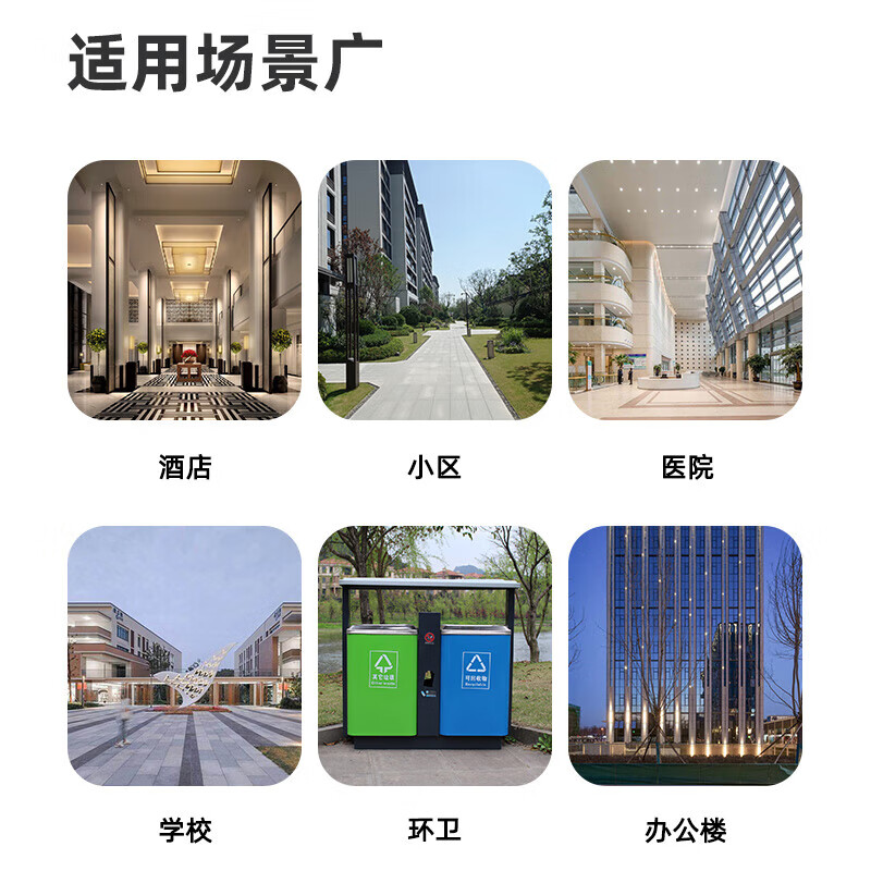 Huibali thickened large property garbage bags 80*90cm*50 pieces/package double-sided 2.8 silk commercial hotel sanitation dry and wet classification