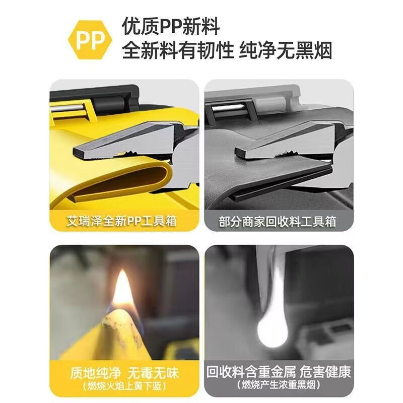 Arrizo Toolbox Storage Box Household Hardware Repair Box Parts Box Plastic Art Box Electrician Folding Suitcase 17-inch Thickened Enhanced Model (New Material and Unscented)