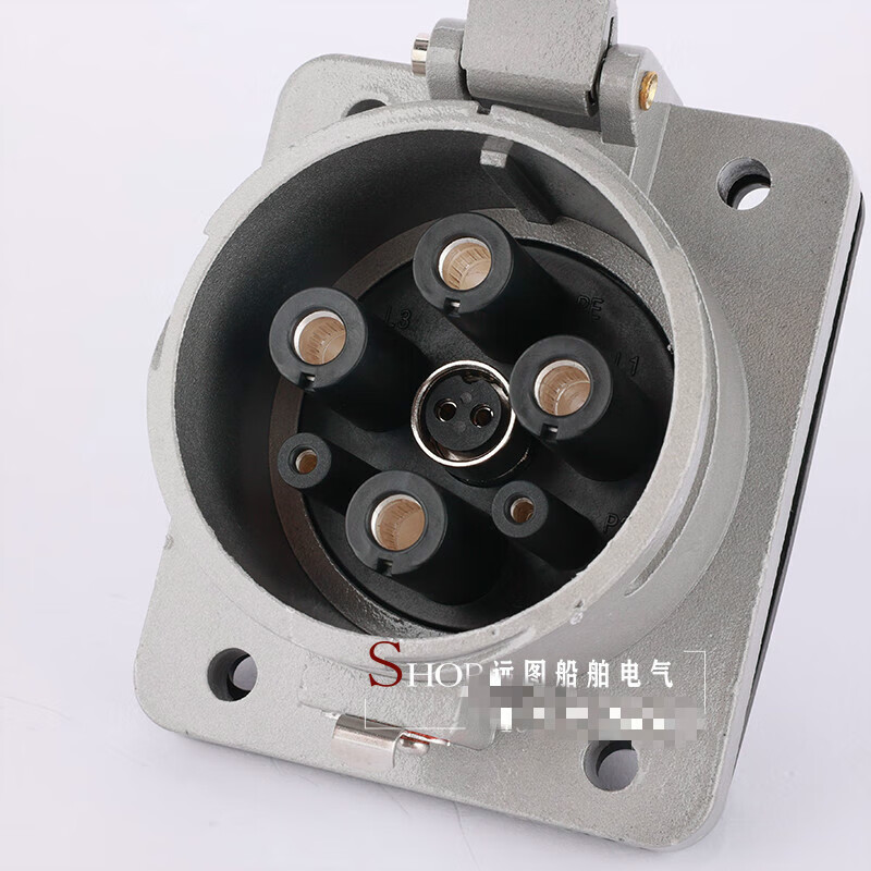 Marine aluminum alloy shore power plug and socket CTM3-4/63 high current 125/250/350A Jinding/250A shore power socket CCS certificate