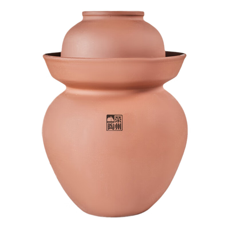 Rongzhou pottery unglazed Sichuan pickle jar thickened household old-fashioned Rongxian earthenware pickle jar ceramic jar 25 15 catties unglazed pickle jar (with inner lid) 1 piece 15L