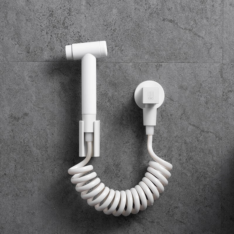 Durade (KSHD) German KSHD all-copper toilet spray gun companion bathroom flusher women's high-pressure water gun booster faucet nozzle matte white (double angle valve) spray gun set