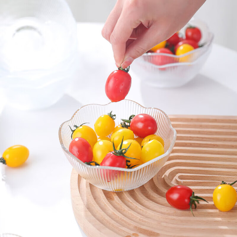 Huixun Jingdong's own brand glass petal bowl dessert salad ice cream fruit bowl 300ml