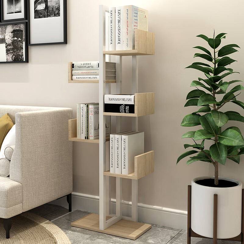 Shuali bookshelf tree-shaped multi-layer storage flower pot rack balcony flower rack six-layer primary color SL17102Z