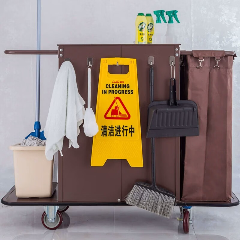 Xinrongda hotel linen cart, guest room service cart, hotel work cart, cleaning cart, stainless steel trolley, cleaning cart, single side (4-inch ordinary wheel)