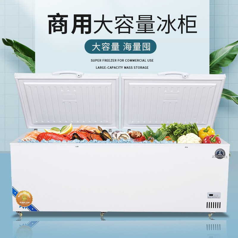 Bingnuoxi Freezer Commercial Large Capacity Freezer Household Horizontal Freezer Large Capacity Refrigerated Freezer Display Cabinet Commercial Freezer Commercial Freezer 698 Single Temperature Copper Tube 1700*630*820