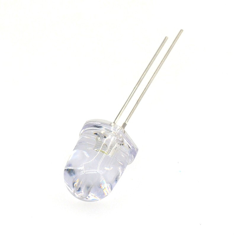 TaoTimeClub 10MM/F10 round head LED light, light-emitting diode light, ultra-bright light-emitting tube, lamp beads, 10mm white light (10 pcs)