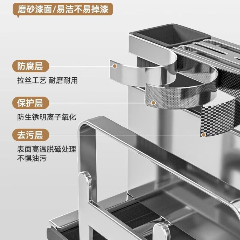 MUYA 304 stainless steel kitchen knife rack storage rack countertop cutting board rack kitchen knife chopstick cage integrated cutting board knife storage rack
