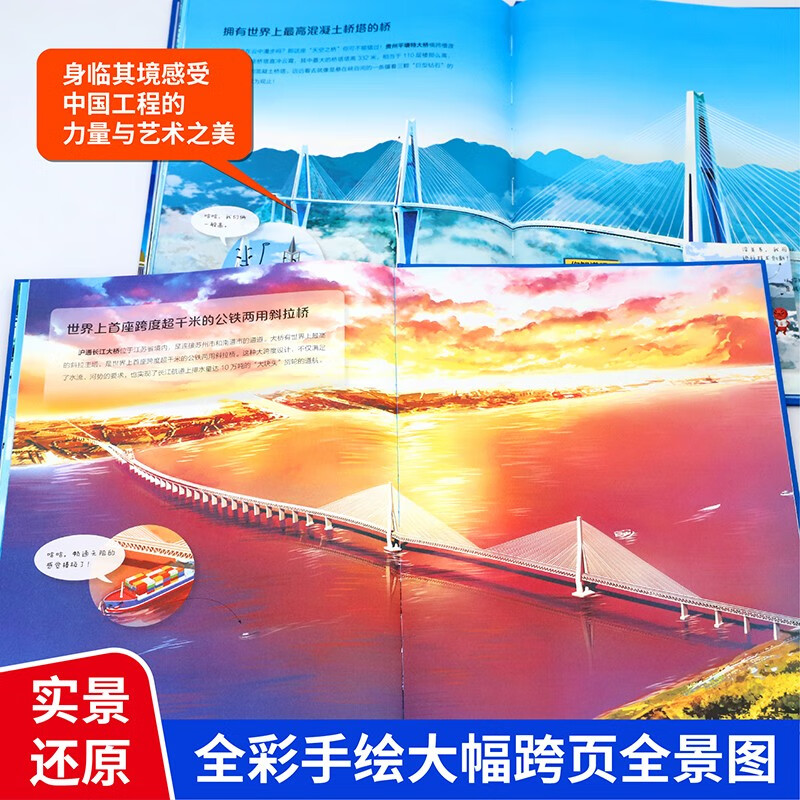 Amazing Chinese Projects (5 volumes in total) 7-10 years old China Power Science Popular Science Encyclopedia China Super Projects Great Power Projects China Bridge, China Highways, China Net, China Architecture, China High-speed Railway Hardcover large format picture book 11-14 years old