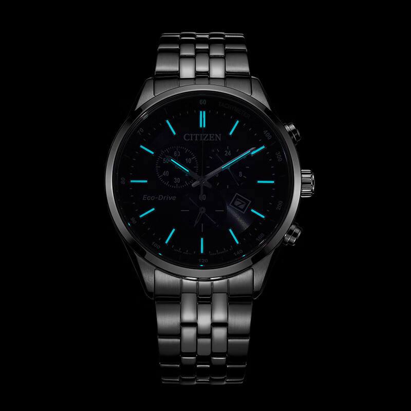 CITIZEN watch men's Japanese and Korean watch light kinetic energy day display three-eye timing steel belt business New Year gift AT2570-56L