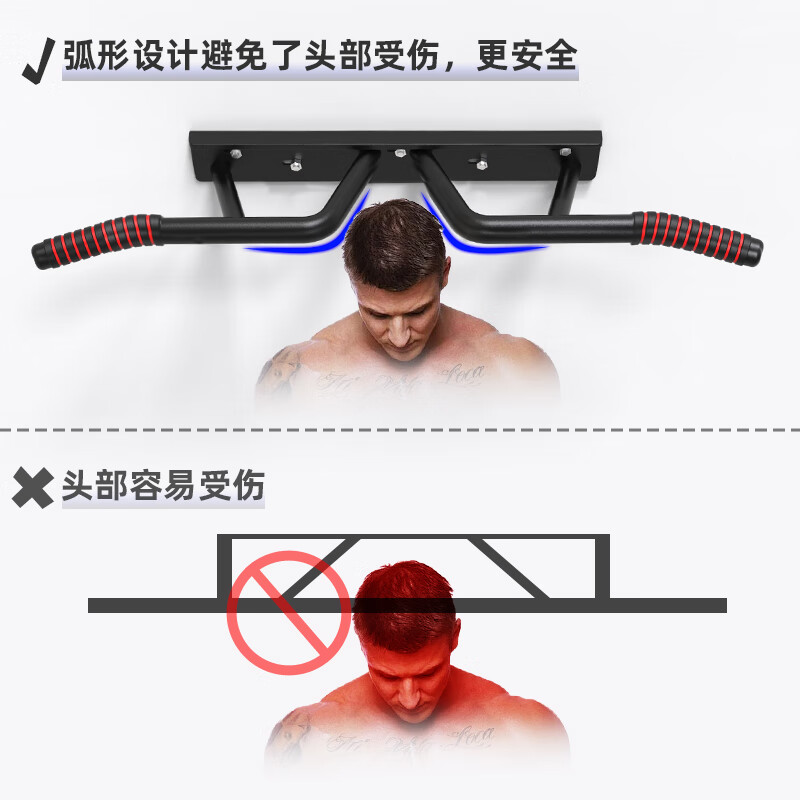 Faite door-mounted horizontal bar wall pull-up device home indoor children's multi-grip hanging bar stretching home fitness equipment white new curved one-piece horizontal bar with installation