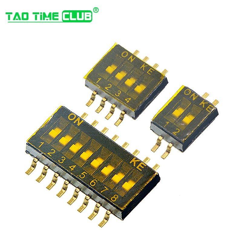 SMD DIP switch 2p 4p 6p 8p dip/address switch black pitch 2.54MM 1.27MM DIP switch 1.27MM-pitch 8 bits