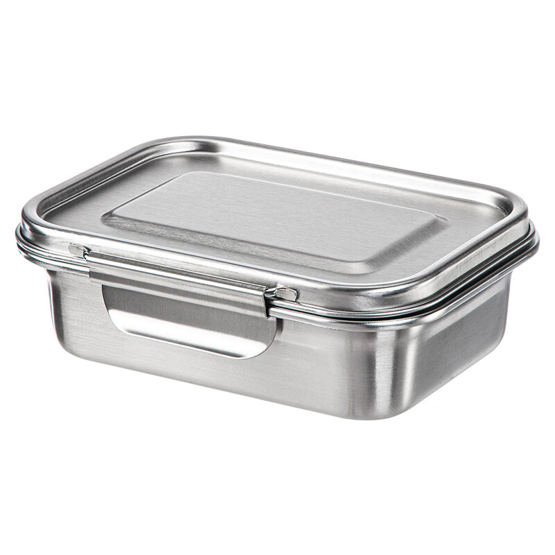 Shuangshan 304 stainless steel crisper household food storage box old-fashioned lunch box lunch box sealed box for refrigerator 600ml (length 16.7 width 12.5 height 5.3cm) single package