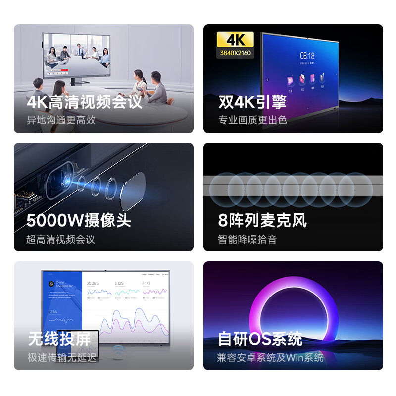 Haoli Intelligent Conference Tablet All-in-one 75-inch Touch TV Writing and Screen TV All-in-one Teaching and Education Mobile Multimedia School Whiteboard 75 Enterprise Edition Set