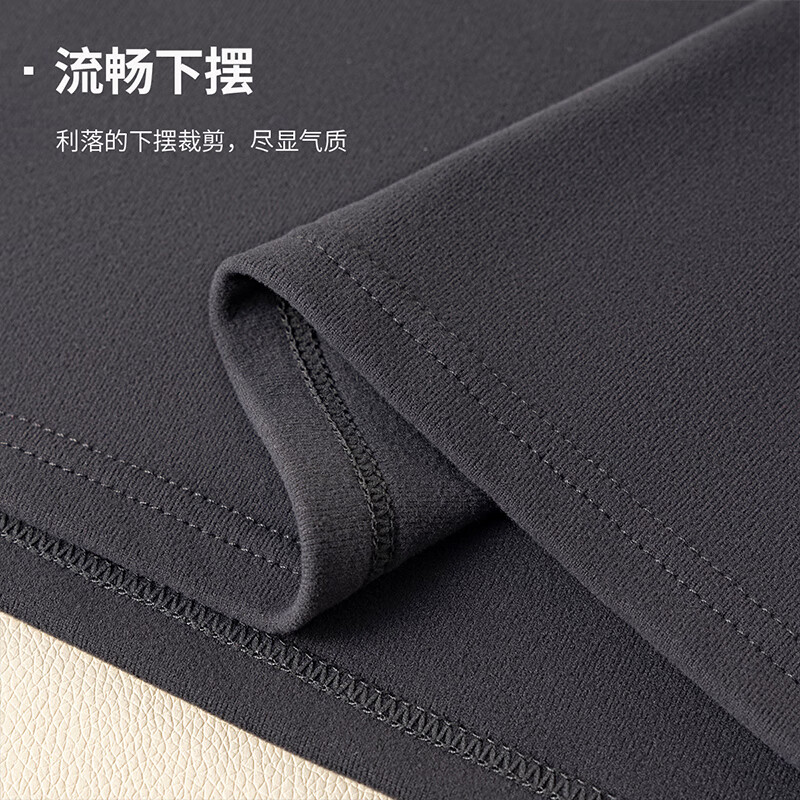 Yu Zhaolin Der velvet bottoming shirt men's half turtleneck winter thermal underwear black gray inner layer autumn and winter thin long-sleeved round neck top