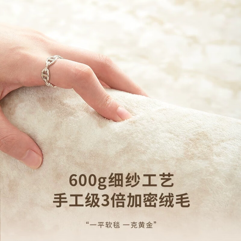 DEEMOON Living Room Carpet Light Luxury and High-Level Sense Bedroom Cream Style Imitation Cashmere Large Area Dirty Resistant Carpet 200*300