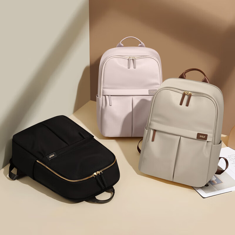 Golf (GOLF) Computer Backpack Women's 14/15 Inch Apple Huawei Laptop Bag School Bag Women's Backpack Elegant Black