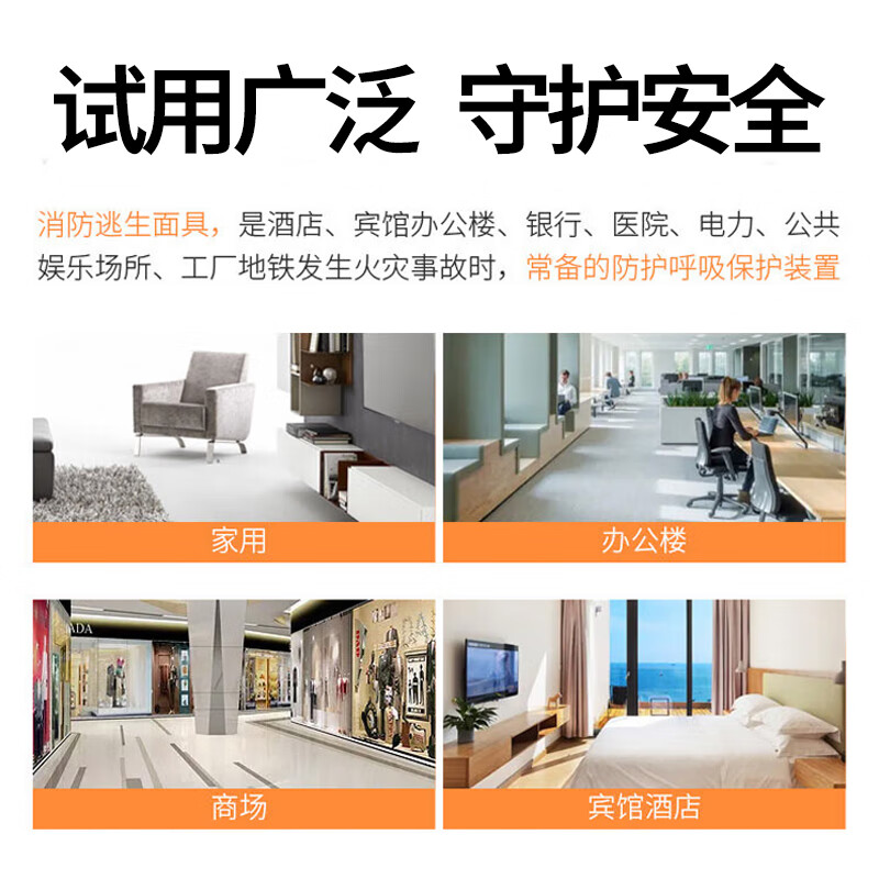 Zhunhang gas mask fire mask anti-smoke fire mask 3C certified escape filter self-rescue respirator TZL30