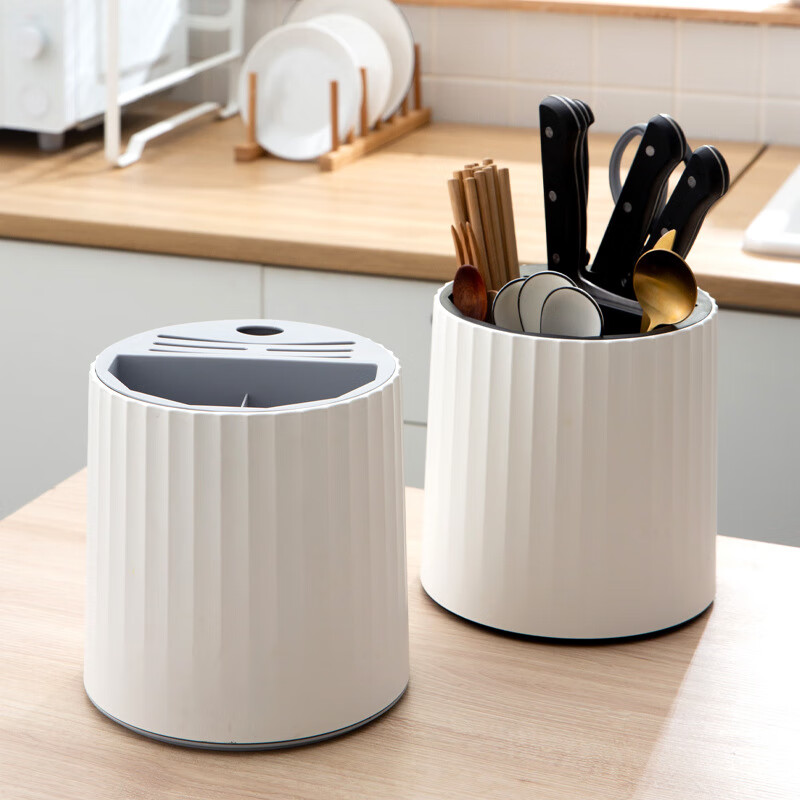 Jidaocook Rotating Kitchen Knife Rack Storage Rack Knife Storage Kitchen Knife Integrated Countertop Chopstick Bucket Chopstick Cage 360 ​​Rotating Gray