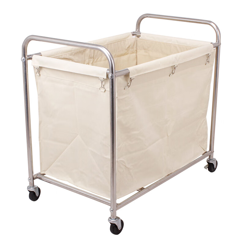 Linen cart, hotel room work service cart, stainless steel cart, laundry room, dry cleaners, storage and recycling cart, thickened and reinforced blue 10-tube floor tiles, ultra-quiet wheel