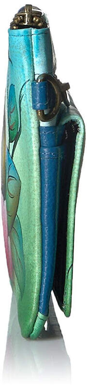 Anna by Anuschka Hand Painted Women's Leather Wristband Storage Wallet, Two Cats Two Cats One Size