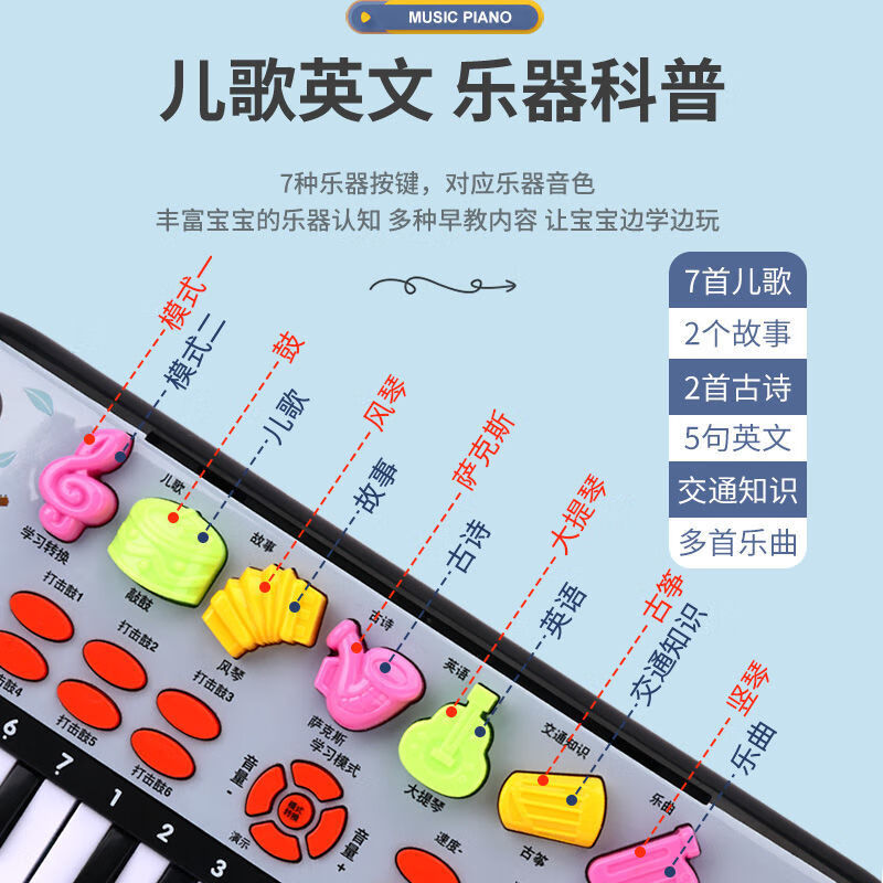 Guanchao children's toy boy electronic keyboard can play piano early education educational toy girl New Year gift 3-6-8 years old