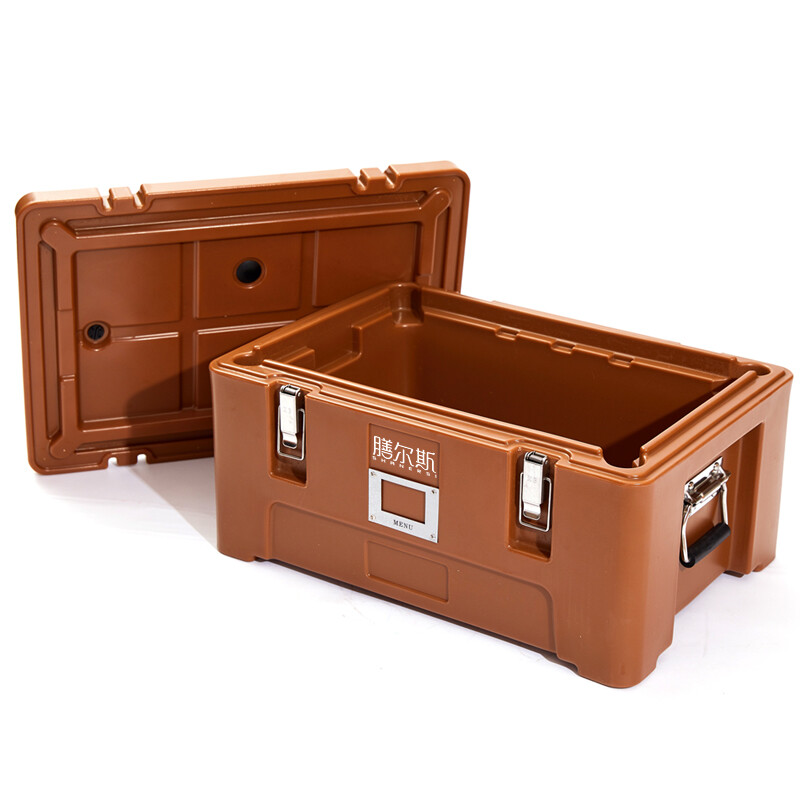 SHANERSI Rice Insulated Box Portion Tray Box Hotel Central Kitchen Fast Food Insulated Takeout Delivery Meal Large Capacity 25L Brown (Bare Box)