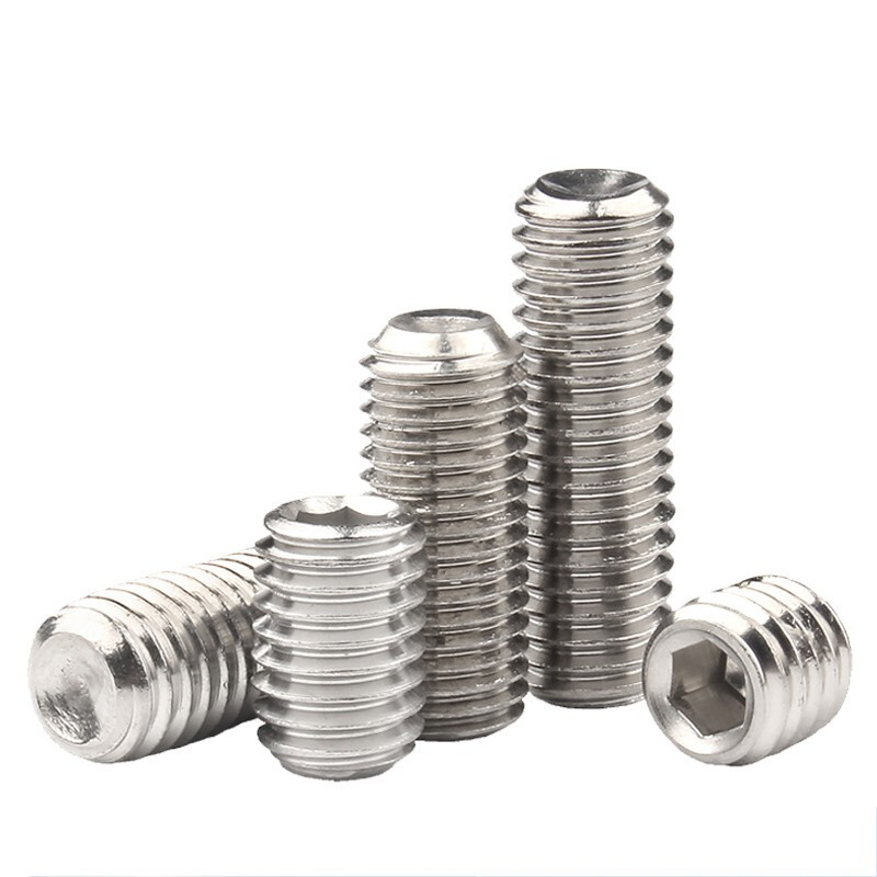 Guwanji 304 stainless steel set screw concave end tightening machine rice cup tail headless hexagonal screw Kimi top screw screw M4x6 100 pieces