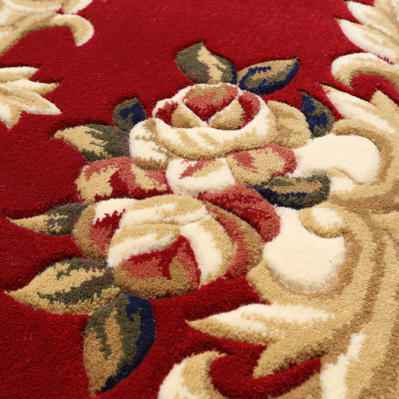 Liyang Carpet Purely handmade three-dimensional cut high-density thickened living room carpet Large bedroom bedside blanket European sofa coffee table blanket LY-55R wine red 1.6 meters x 2.3 meters