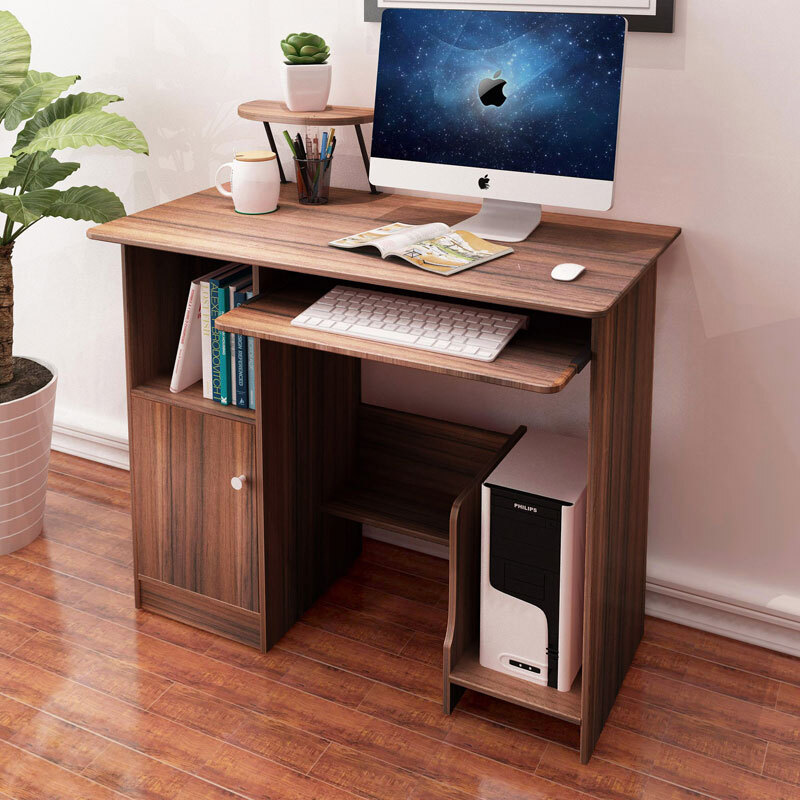 Cool Shark Desktop Computer Desk Home Small With Locker Speaker Cool Shark Desktop Computer Desk Home Small With Locker Speaker Stand Student Study Shallow Walnut