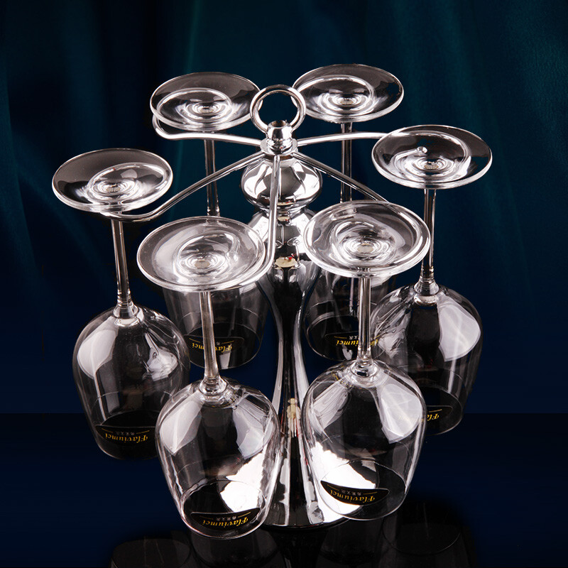 Flevinz European metal cup holder upside down cup holder burgundy wine glass goblet special bar home red wine glass cup holder