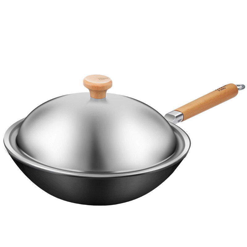 炊大皇 Frying Pan 32cm Uncoated Home Rumbling Fried Iron Pot Stir 炊大皇 Frying Pan 32cm Uncoated Home Rumbling Fried Iron Pot Stir With Round Bottom Gas Stove Open Fire Using Wok Induction Cooker Is Not
