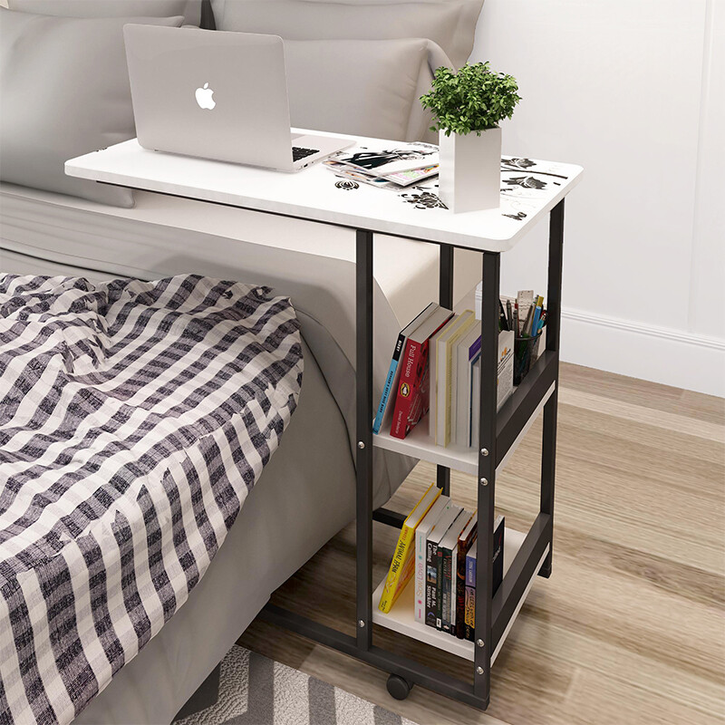 Handsome Fox Computer Desk Sofa Side Corner Several Removable Small Handsome Fox Computer Desk Sofa Side Corner Several Removable Small With Wheel Coffee Table Lazy Bedside White Flower